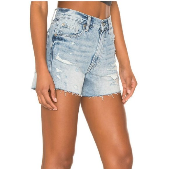 Pistola Nova High Rise Distressed Cut Off Shorts Santa Fe Color Size 26 - Picture 7 of 16